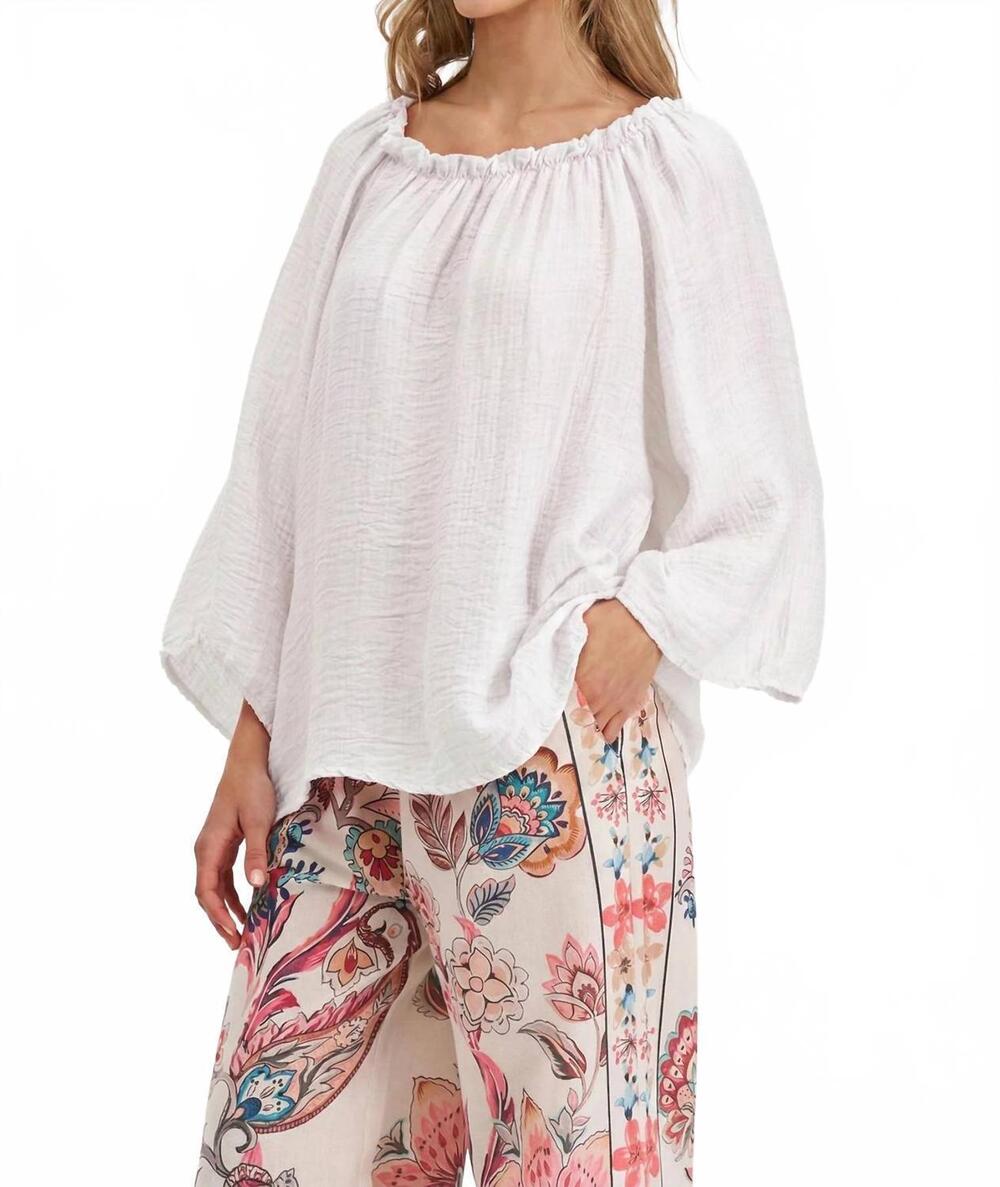 NEW M MADE IN ITALY woven tunic top in white